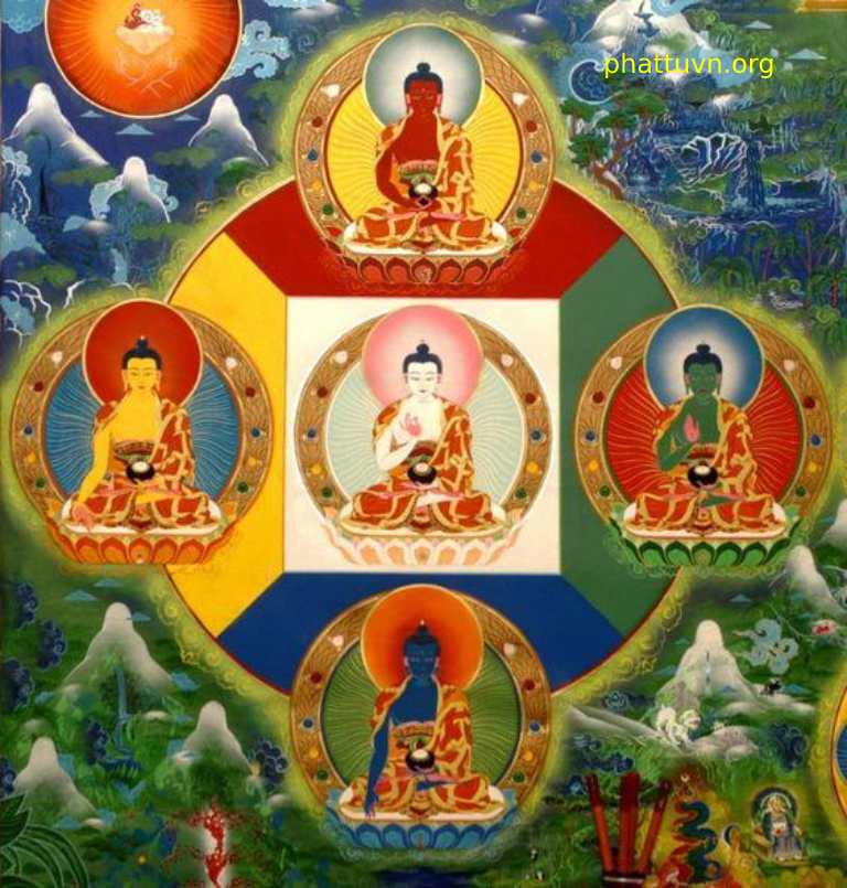 Ngũ Phương Phật theo phái Phật giáo Mật Tông