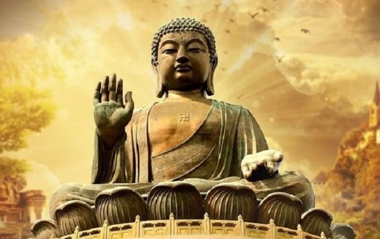 Hình tượng của Phật A Di Đà gắn liền với ánh sáng chiều tà rạng rỡ
