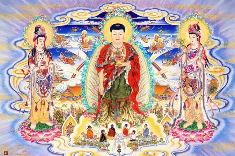 Tây Phương Tam Thánh Phật được nhiều Phật tử thờ cúng trong gia đình