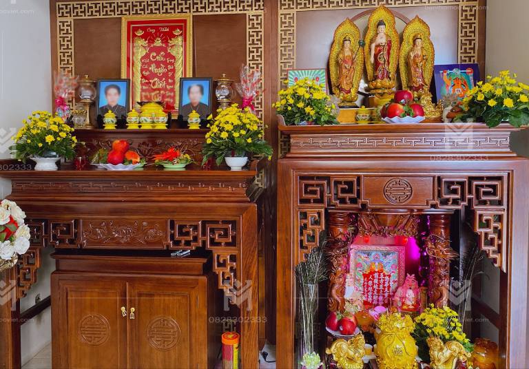 Bàn thờ Phật cần phải đặt cao hơn so với bàn thờ gia tiên 