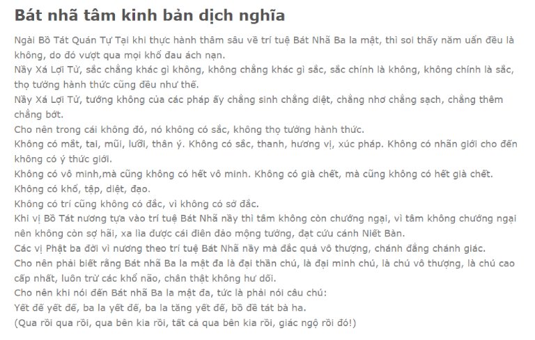 Bản dịch Kinh Bát Nhã theo bản Hán Việt